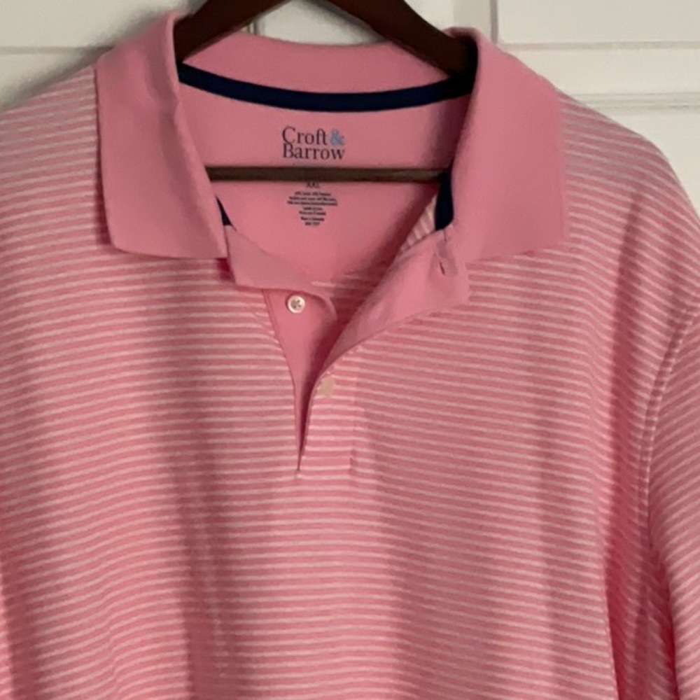 Croft & Barrow pink stripe polo shirt